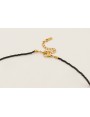 Collar miyuki negro, perlitas naturales, colgante 