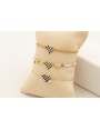 Pulsera corazón esmalte cuadros blancos y negros c