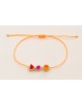 Pulsera hilo naranja fluor con entrepieza hexagona