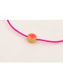 Pulsera hilo rosa fluor con entrepieza ovalada esm