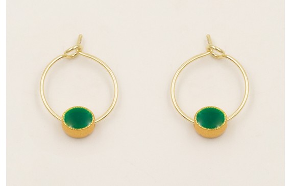 Pendientes aro  pequeño ACERO INOXIDABLE con entre