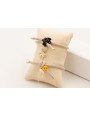 Pulsera goma color beige con burruño facetadas ama