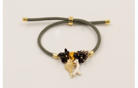 Pulsera cordón preparado para pulsera color gris c