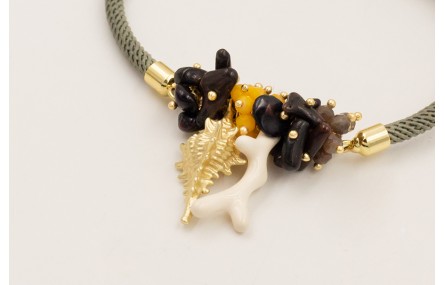 Pulsera cordón preparado para pulsera color gris c