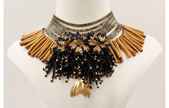 Collar varias vueltas cadena strass rectangular ne