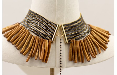 Collar varias vueltas cadena strass rectangular ne