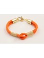 Pulsera cordón retorcido naranjas con nudo falso d