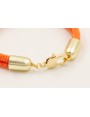 Pulsera cordón retorcido naranjas con nudo falso d