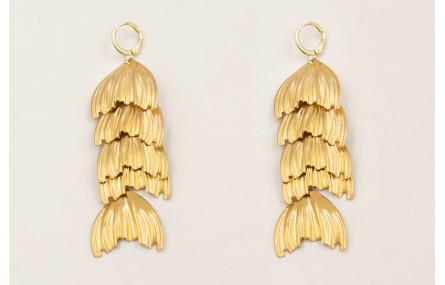 Pendientes cierre cascada colas de pez dorado.