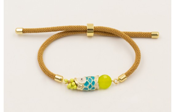 Pulsera cordón preparado para pulsera color marrón