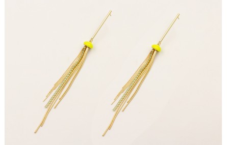 Pendientes perno listón dorado mate con medusa esm