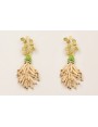 Pendientes ramillete hojas redondas dorado mate, f