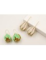 Pendientes campanillas esmaltadas beige con estrel