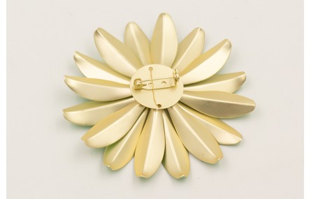 Broche flores grandes esmalte turquesas con ramill