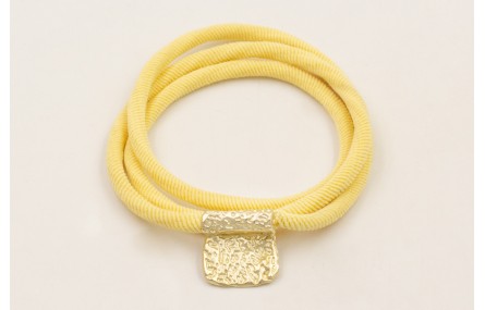 Pulsera 3 vueltas cordón elastico color amarillo p