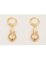 Pendientes ORO18K cierre con pez brillos cristal, 