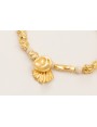 Pulsera ORO18K facetadas piedra cuarzo crema, piez