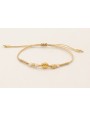 Pulsera ORO18K nudo serpiente hilo metalico dorada