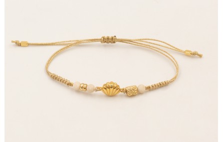 Pulsera ORO18K nudo serpiente hilo metalico dorada
