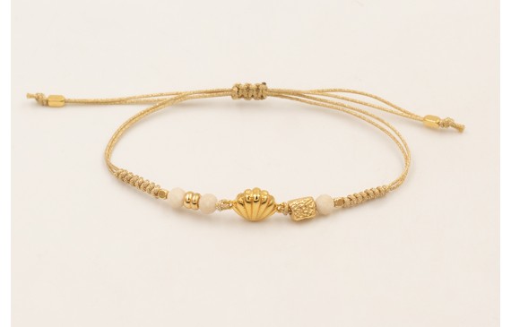 Pulsera ORO18K nudo serpiente hilo metalico dorada
