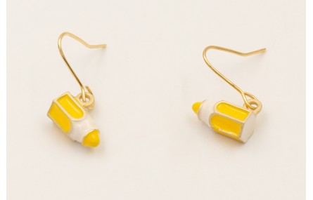 Pendientes gancho de acero inoxidable con colgante