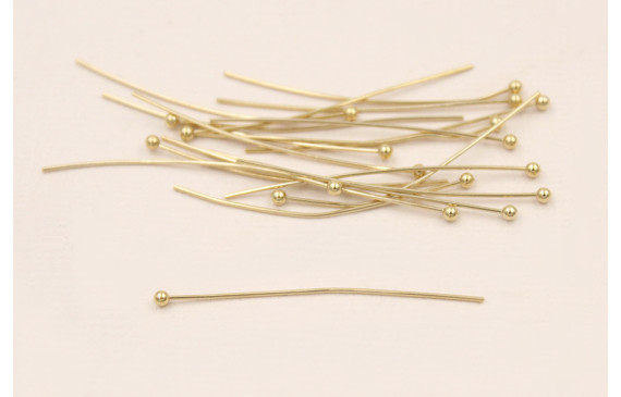 Alfiler 7*40mm cabeza de 1,8mm Baño Oro 18K-3 micr