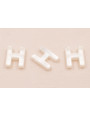 Letra Nacar H 10mm agujero horizontal superior