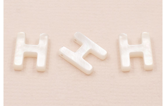 Letra Nacar H 10mm agujero horizontal superior