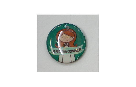 Disco Resina Mi Primera Comunión 20mm Verde
