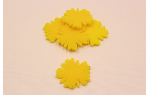 Flor Metacrilato 36mm diámetro Amarillo