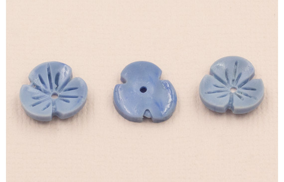 Flor Resina Coral 12mm Diametro Azul