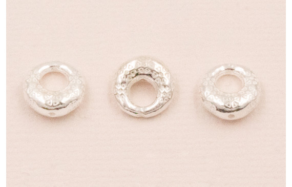 Colgante plata 925 Donut labrado 9mm diametro