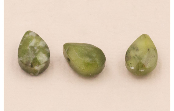 Gota Cuarzo facetado 10*6mm verde kaki