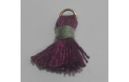 Pompon bicolor 16mm Granate-Gris