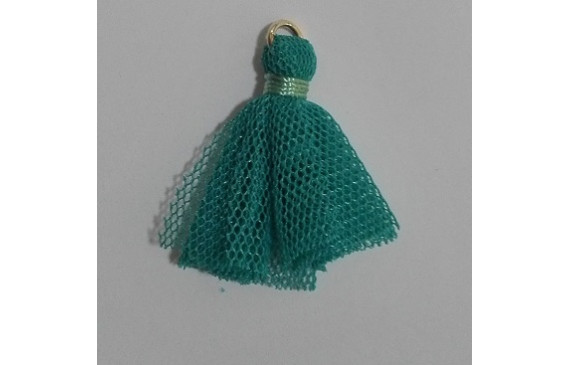 Pompon tul 25mm verde tuquesa