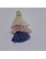 Pompon triple Beige-Rosa-Azul