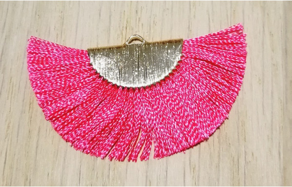 Pendiente abanico 45*25mm Rosa Fuxia