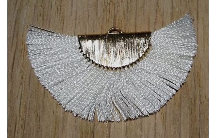 Pendiente abanico 45*25mm Blanco