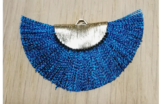 Pendiente abanico 45*25mm Azul petróleo