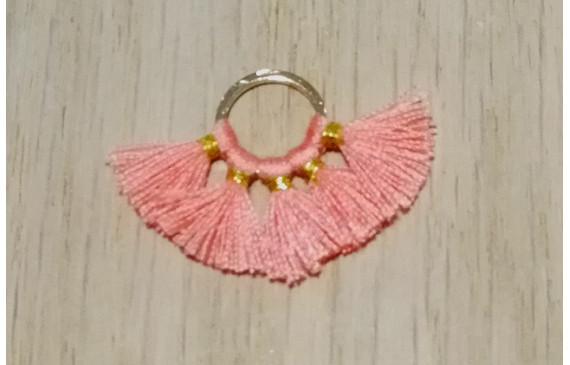 Aro 10mm Multipompón Rosa Coral