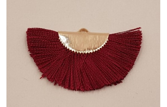 Pendiente abanico 45*25mm Granate