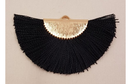 Pendiente abanico 45*25mm Negro