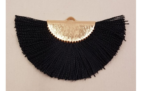 Pendiente abanico 45*25mm Negro