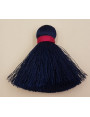 Pompón60mm*15mm Azul marino y cordón Fuxia
