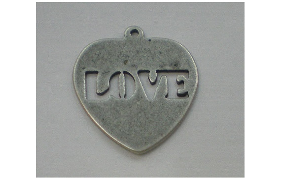 Chapa LOVE 23*23 Plata Vieja