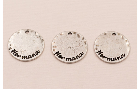 Medalla 20mm "Hermana" Plata vieja