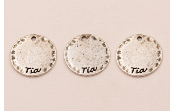 Medalla 20mm "Tía" Plata vieja