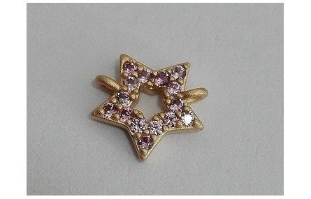 Estrella microbrillos 8mm diametro O.Mate+Rosa