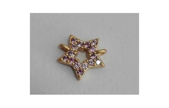 Estrella microbrillos 8mm diametro O.Mate+Rosa