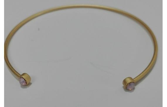 Pulsera brillos Rosa opal Oro Mate